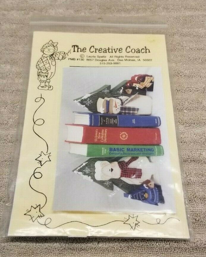 The Creative Coach - Winter Snowmen Bookends - 1999 - NEW