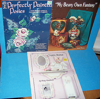 Tole Painting Book LOT Perfectly Painted Posies My Beary Own Fantasy Cristi-Anna