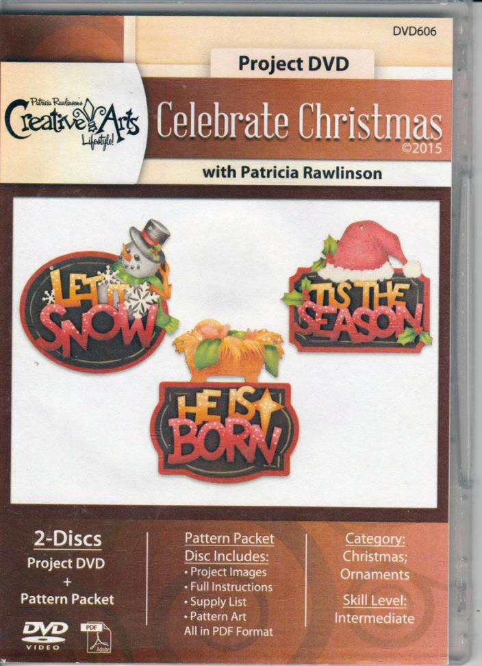 Celebrate Christmas DVD & Pattern Packet-Patricia Rawlinson Creative Arts DVD606