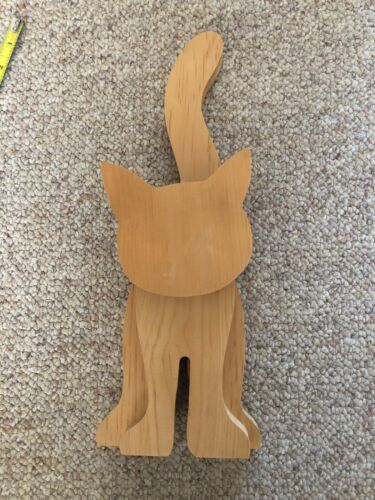 3D Solid Wood Cat Unfinished