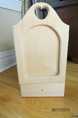 HEART CUTOUT TOP UNPAINTED SOLID PINE WOOD WALL 15 X 8
