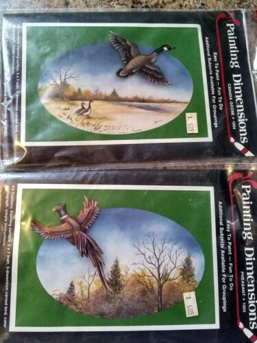 LOT OF 2 PAINTING DIMENSIONS KIT VINTAGE 1983 PHEASANT 1003 CANADA GOOSE 1004