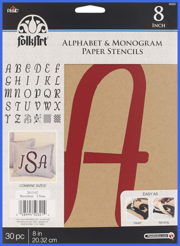 50321 Stencil Paper Alphabet & Monogram Italic 8