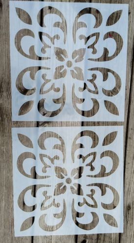 New Floral Swirl Flourish Tile Stencils Lot of 2 for 13x13 Tiles