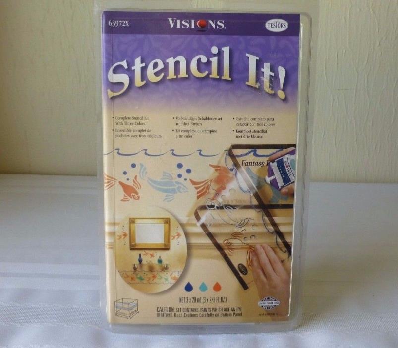 Stencil It Visions Ocean Fish Border Stencil Kit Sealed 1999