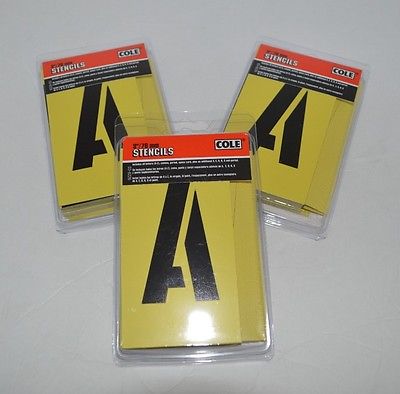 Stencil Letter Set 3” Cole Brand New High Quality (3 Packs) (6492)