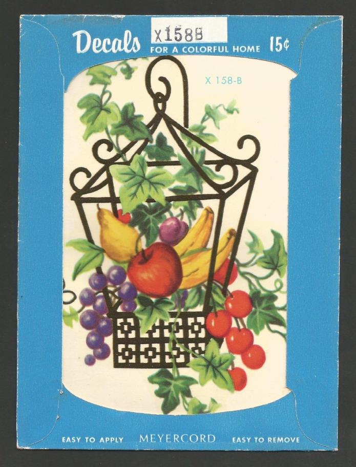 Vintage Midcentury Meyercord Decal - Hanging Fruit Lantern - Used for Decorating