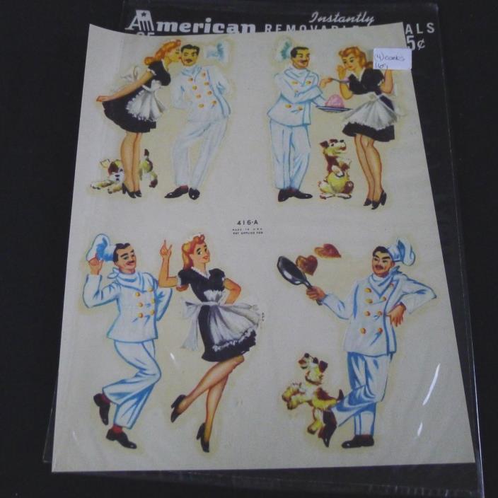 Vintage American Decals Cheeky Chef Maid Dog 416-A  Water Slide Crafts
