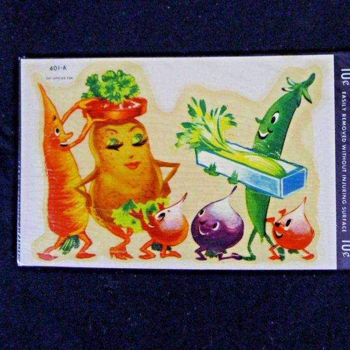 Vintage American Decals Anthropomorphic Vegetables 401-A Water Slide Crafts