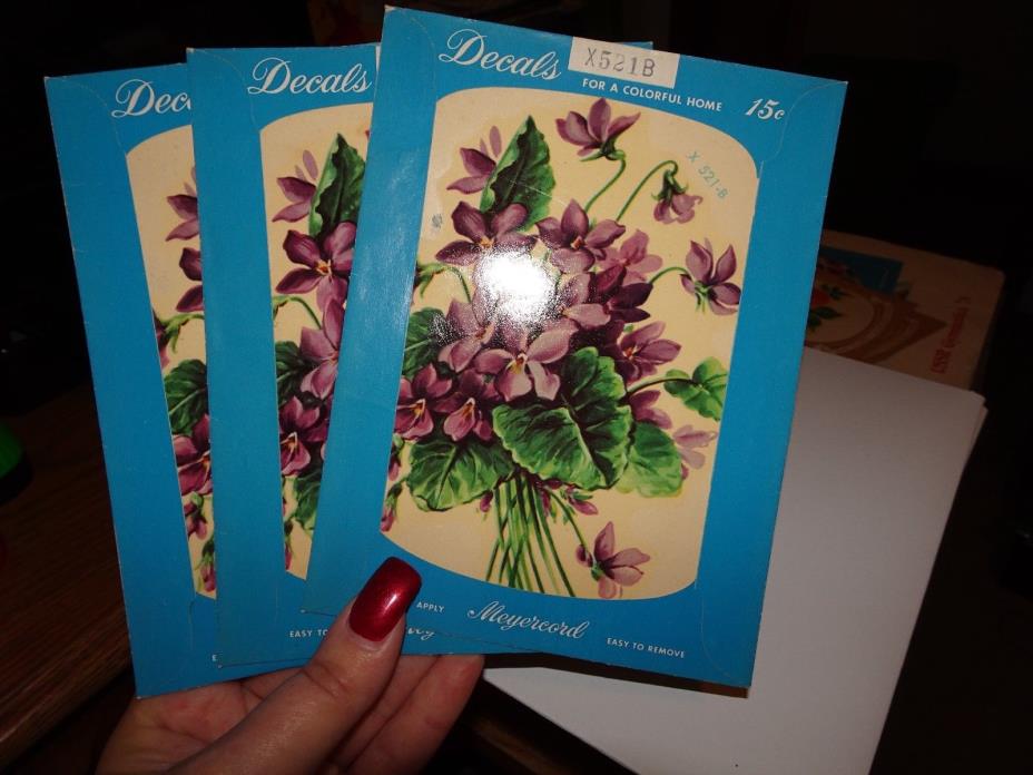 3 PACKAGES MeyerCord Decals 521-B VIOLETS