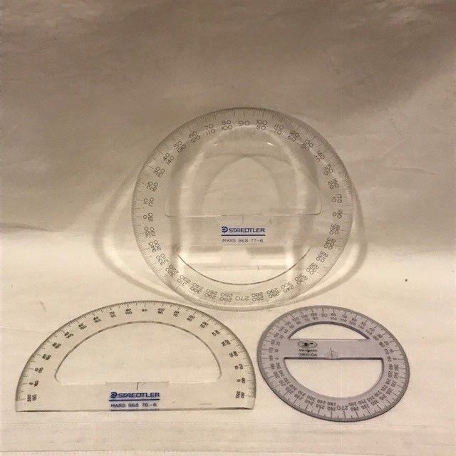 Group of 3 Protractors - Two 360 Degree & One 180 Degree - Statedler & F Denmark