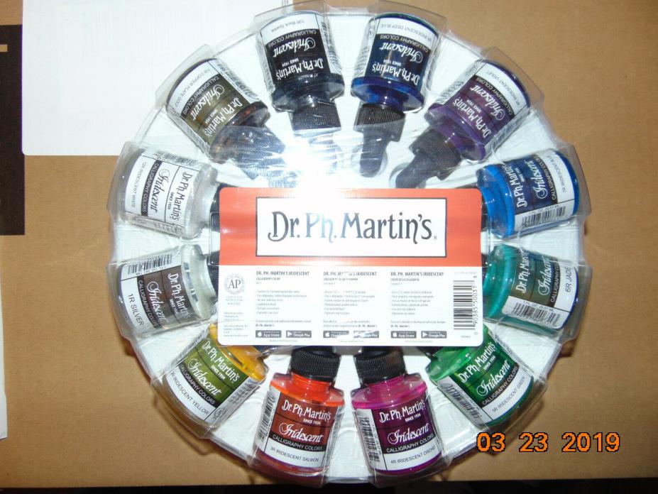 Dr. Ph. Martins Iridescent Calligraphy Color Bottles, 1.0 oz, Set of 12 Set 1