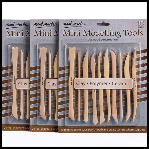 Mini Modelling Tools Boxwood 10Pce 3Pack