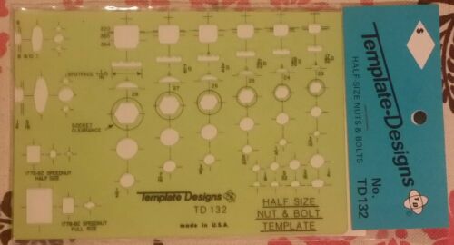 Template Designs TD132 Half Size Nuts & Bolts Template (NEW)