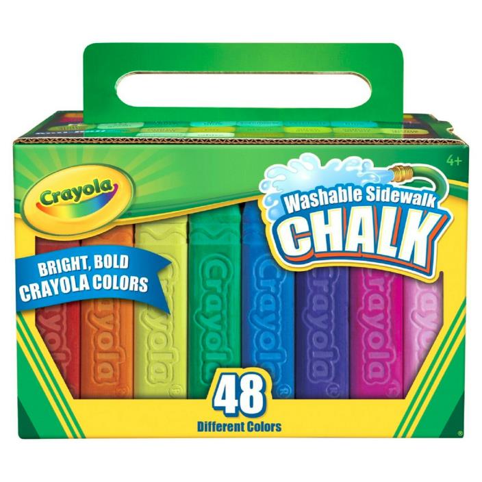 Crayola Non-Toxic Washable Sidewalk Chalk 4-3/16L in X 13/16 sq-Inches Assorted