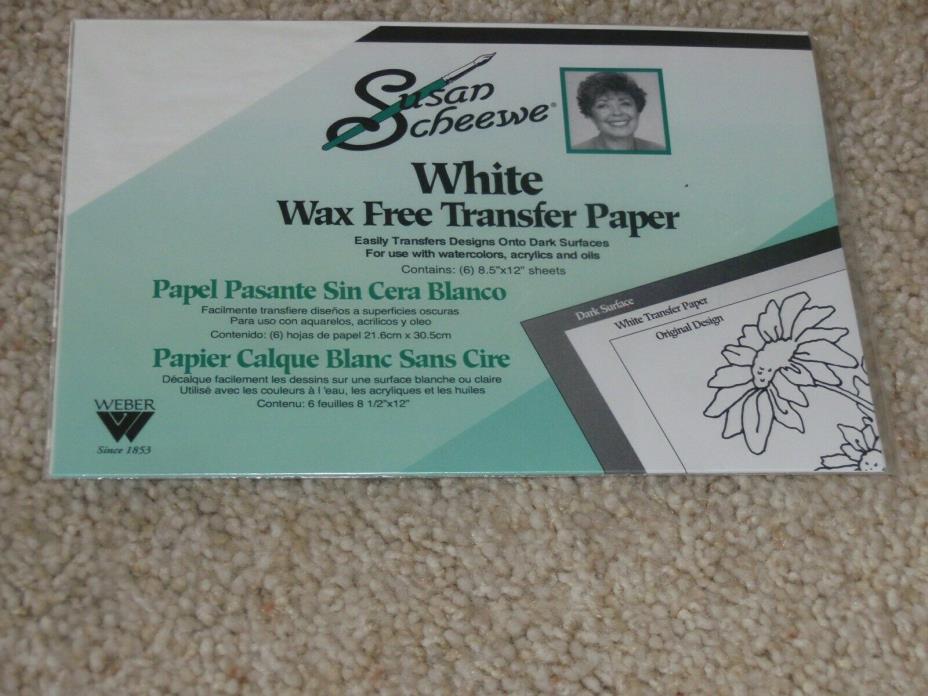 2 pkgs Susan Scheewe white Wax-Free Transfer Paper 12 sheets 8.5