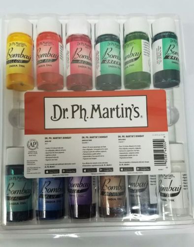 Dr. Ph. Martin's Bombay India Ink Bottles, 0.5 oz, Set of 12 Set 1 800851