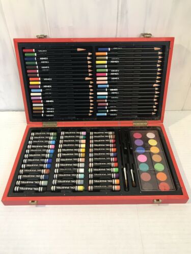 XONEX VTG Hard-Box 88 PIECE Art Set: 36 OIL PASTELS, 36 Pencils, 99.2% UNUSED