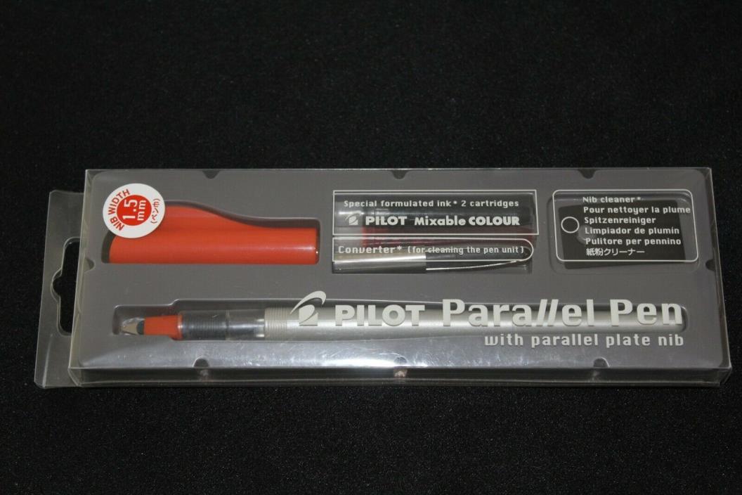 Pilot Parallel 1.5 mm Pen w/ 2 Cartridges Mixable Colour Calligraphy NEW