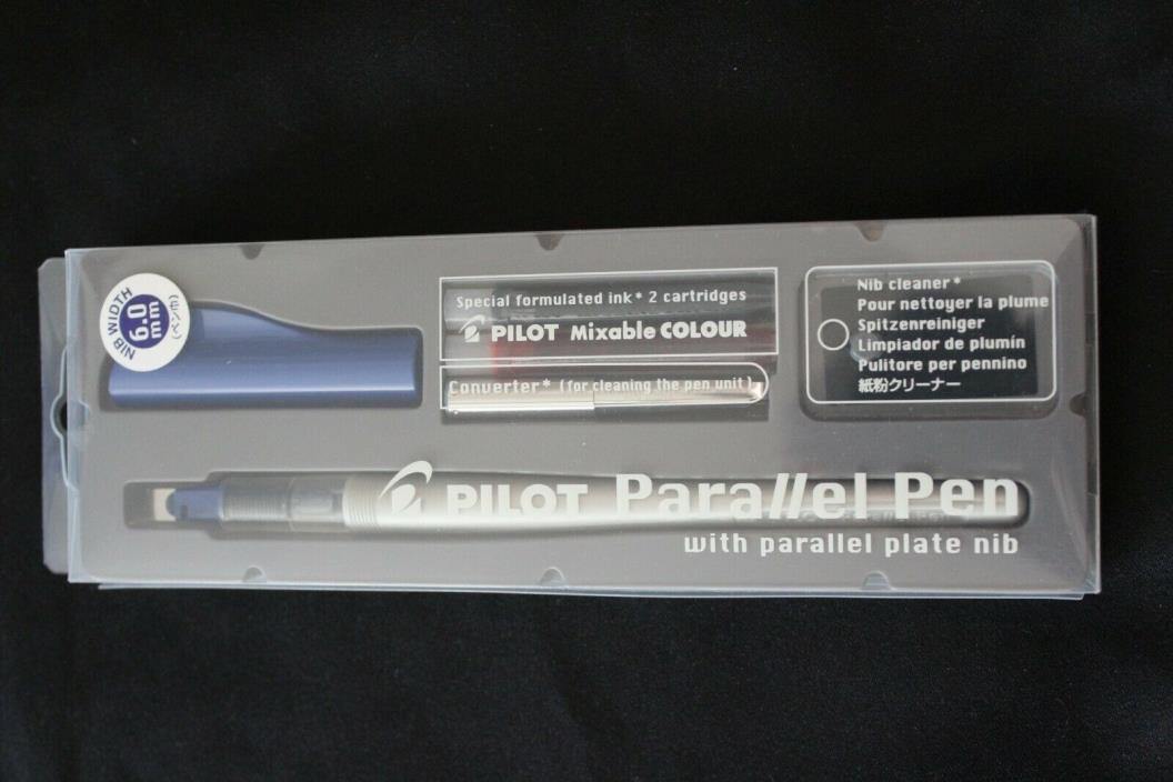 Pilot Parallel 6.0 mm Pen w/ 2 Cartridges Mixable Colour Calligraphy NEW