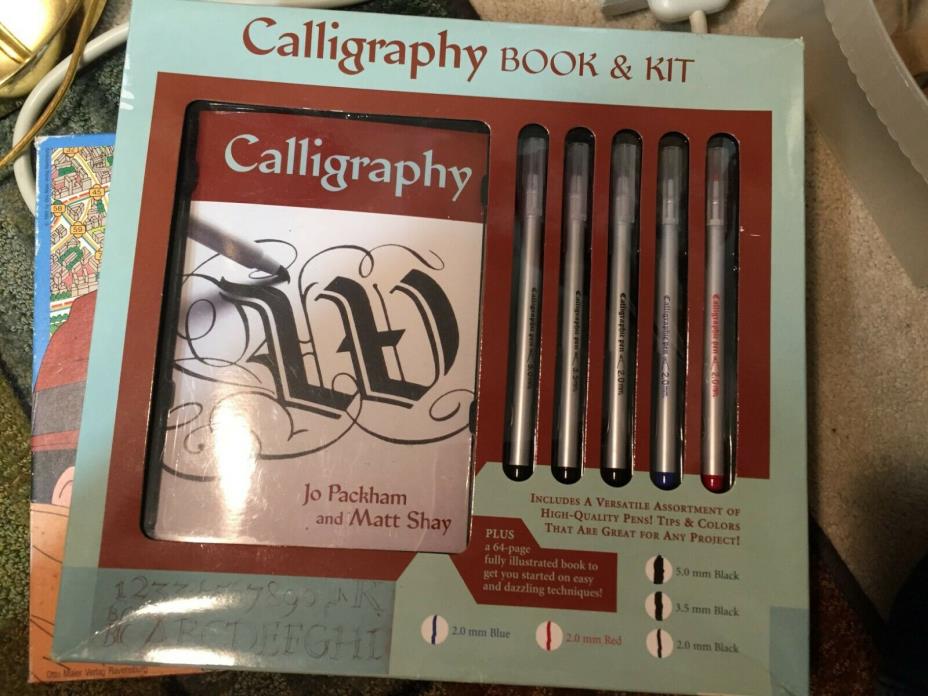 NEW! Calligraphy Book & Kit for Beginners by Mud Puddle inc. Pens Markers Set