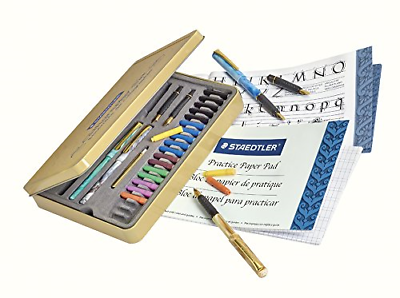 STAEDTLER calligraphy pen set, Complete 33 piece tin, ideal for all skill 899