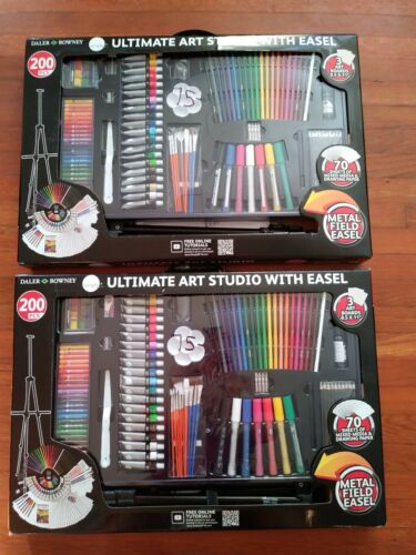 Lot of 2 Daler Rowney 200 Pc Ultimate Art Studio With Easel