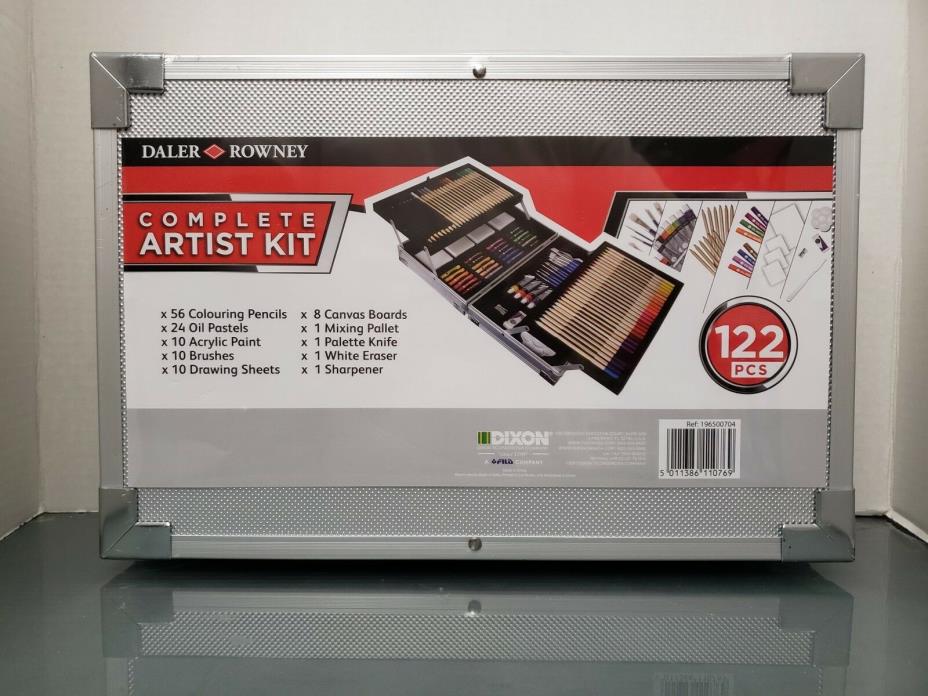 Daler Rowney Art Sets Complete Artist Kit 119 Pcs W/metal Carrying Case