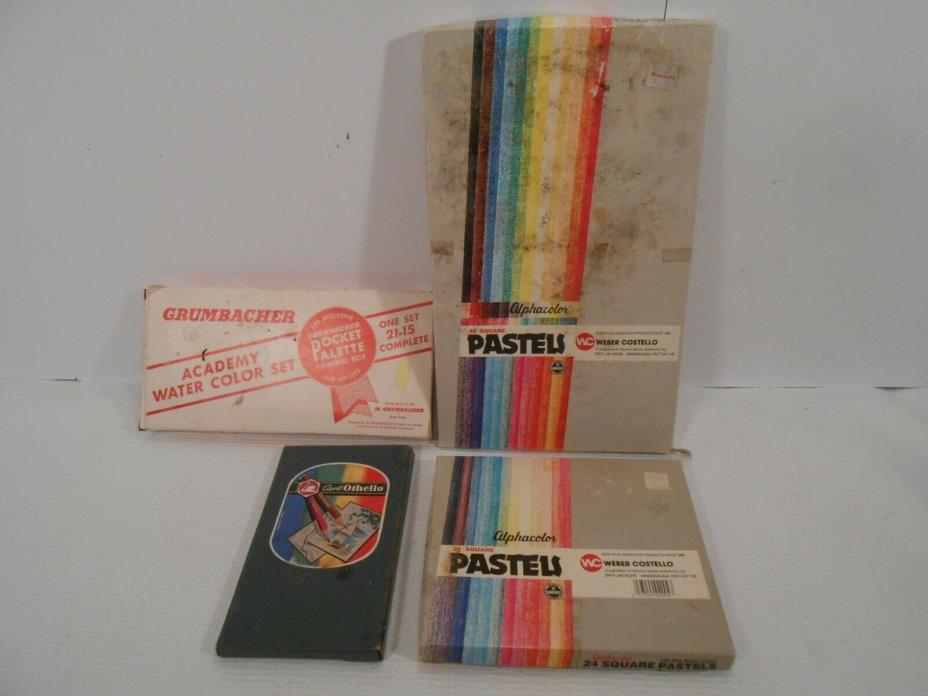 Lot of Assorted Vintage Pastels, Water Color, Swan -Stabilo, Artist Supplies