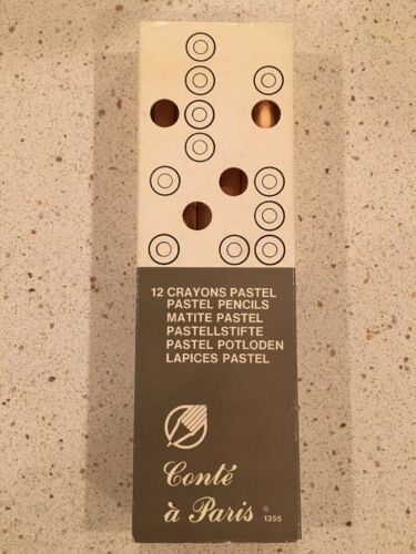 VINTAGE 7 Conte a Paris Artists Pastel Crayons 1355 Flesh Skin Tone plastic tray