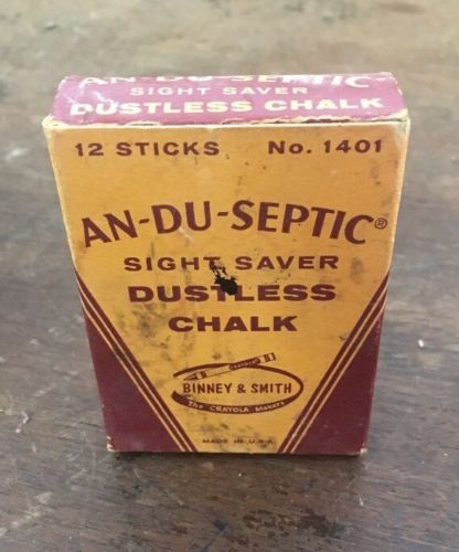 Vintage 12-Stick Dustless Chalk Binney&Smith Sight Saver Box
