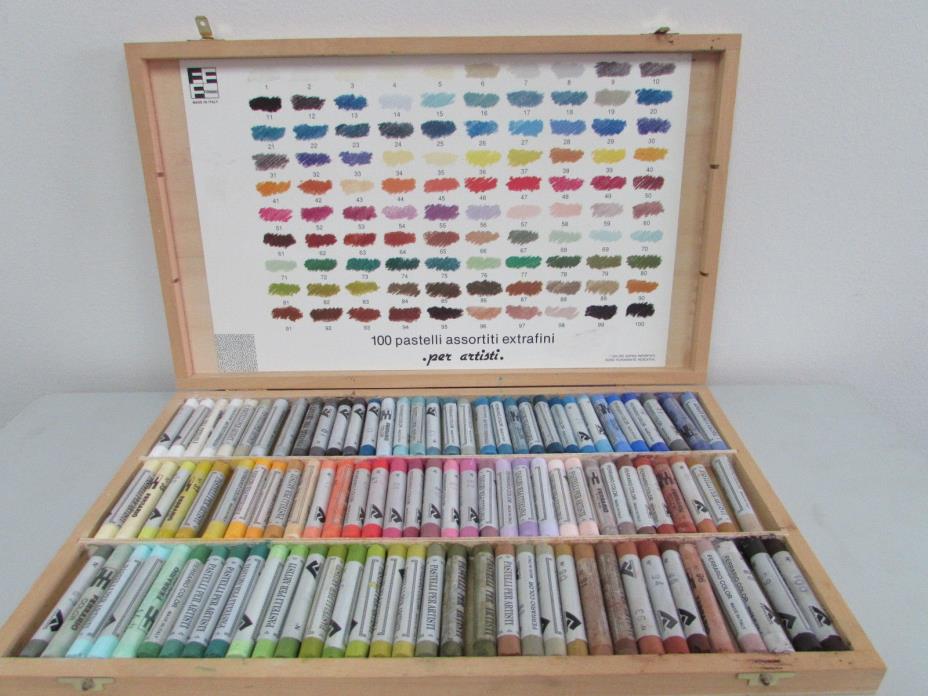 Ferrario Extrafine Soft Pastels Wooden Box Set 100pcs Full Sticks Made in Italy