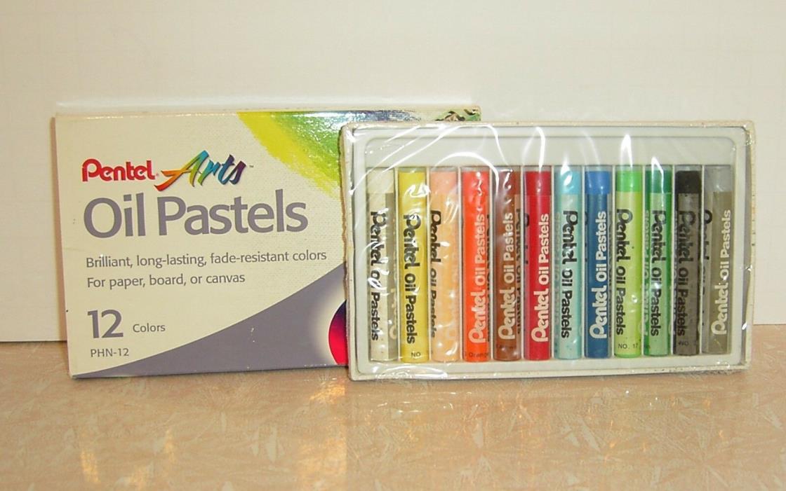 New Pentel Arts Oil Pastels Assorted Colors 12 Count Sealed Pkg Artist Drawing