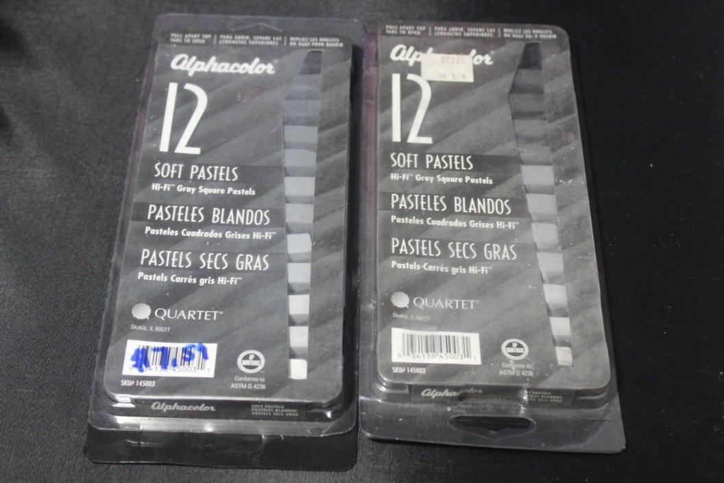 Lot of 2 Alphacolor Soft Pastels Hi-Fi Gray Square 12 Set