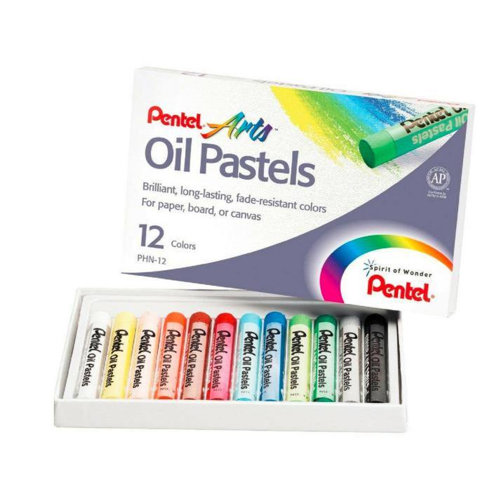 Pentel Arts Oil Pastel Set, 2-7/16 x 5/16 Inches, Assorted Color, Set of 12