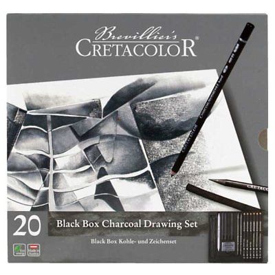 Cretacolor Black Box Charcoal Tin Drawing Set of 20