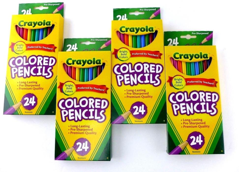 Crayola 24 Count Pack Colored Pencils School Crafts Back To School (4 Pack)
