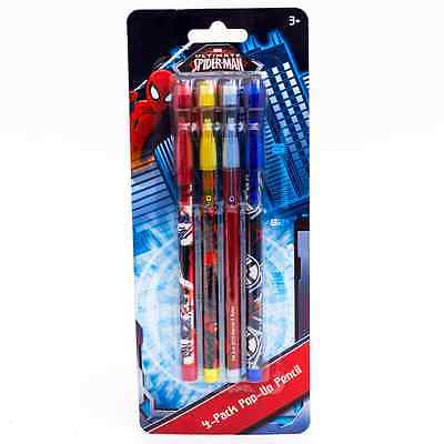 MARVEL ULTIMATE SPIDER-MAN 4 Pack Pop Up Pencils