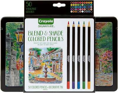 Crayola Signature Blend & Shade Colored Pencils W/Tin Assorted Co 071662320058
