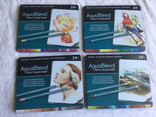 Spectrum Noir AquaBlend Watercolor Pencils, All 4 24 Pencil Sets, BJD faceup