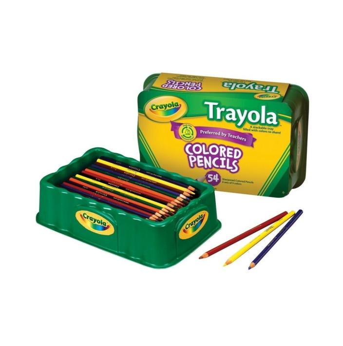 Crayola Full Size Colored Pencils in Trayola, Assorted Colors, Set of 54