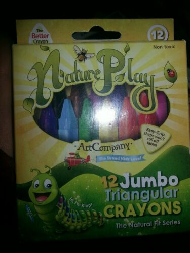 Nature Play Non Toxic Jumbo Triangular Crayons Kids Artist 1 box Of 12