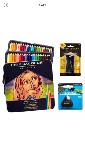Prismacolor Quality Art Premier Colored Pencils 48 Pack, Bundle Free Sharpener