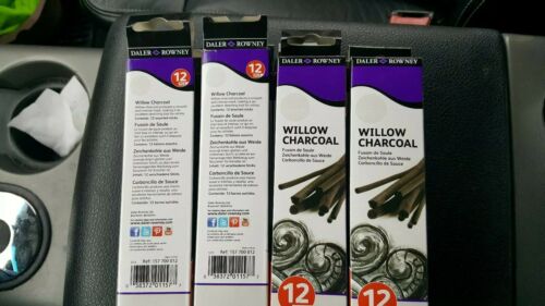 8 BOXES DALER ROWNEY ARTIST WILLOW CHARCOAL (96 TOTAL PIECES)