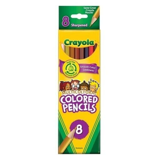 Crayola Multiculutral Colored Pencils, Assorted Tone Colors, Set of 8
