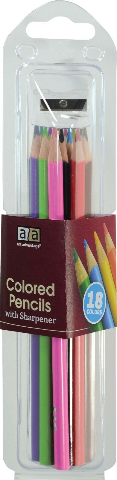 AA Colored Pencils w/Sharpener 18 Color Set, 3 sets! 54 Pencils!