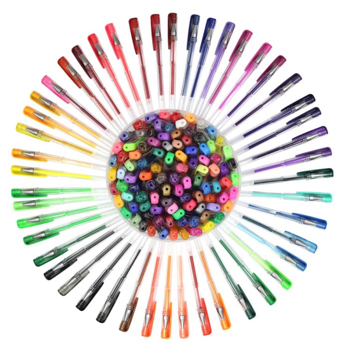 100 Pack Gel Pens Metallic Neon Glitter Pastel Individual Colors Adult Coloring