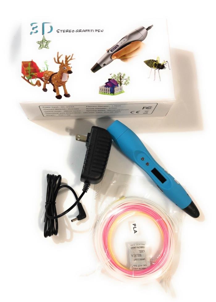 3D LCD Printing Pen Crafting Doodle Drawing Arts Printer + 9m Printing Filament