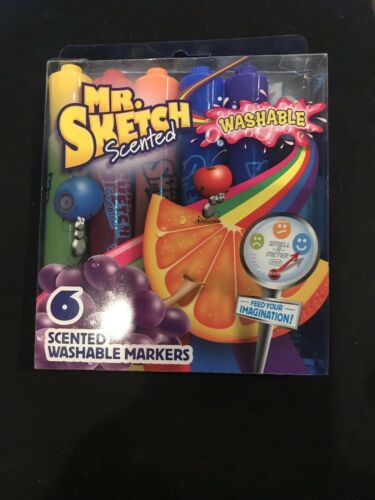 Mr Sketch Scented Washable Markers Chisel Tip Assorted Colors 1924009  Set of 6