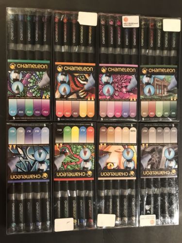 NEW~Lot of 8 Packages CHAMELEON Color Tones Double Ended Artist MARKERS